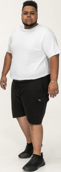 D555 Wigan 2 Elasticated Waist Fleece Cargo Shorts Black - Sportske hlače & kratke - Muške Trenirke Veliki Brojevi