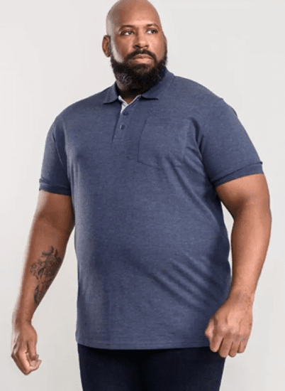 D555 Grant Polo Shirt Denim Blue - Polo majice - Muške Polo Majice Veliki Brojevi
