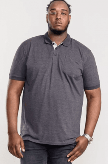 D555 Grant Polo Shirt Charcoal - Polo majice - Muške Polo Majice Veliki Brojevi