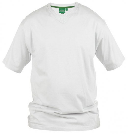 D555 Signature V-neck T-shirt White - Majice Kratkih Rukava - Muške Majice Kratkih Rukava Veliki Brojevi 