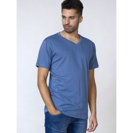 D555 Signature V-neck T-shirt Teal - Majice Kratkih Rukava - Muške Majice Kratkih Rukava Veliki Brojevi 
