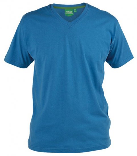 D555 Signature V-neck T-shirt Blue - Majice Kratkih Rukava - Muške Majice Kratkih Rukava Veliki Brojevi 