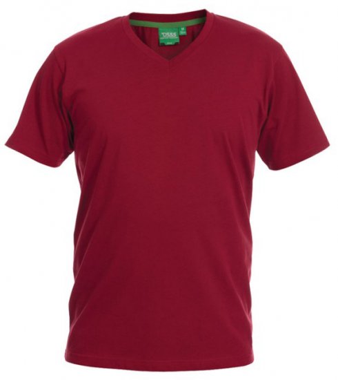 D555 Signature V-neck T-shirt Red - Majice Kratkih Rukava - Muške Majice Kratkih Rukava Veliki Brojevi 