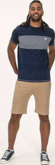 D555 Swansea Cut And Sew Crew Neck T-Shirt Navy - Majice Kratkih Rukava - Muške Majice Kratkih Rukava Veliki Brojevi 