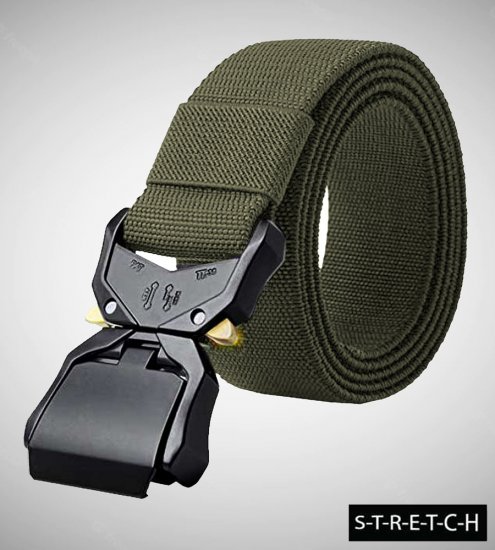 D555 Dale Tactical Stretch Webbing Belt with Heavy Duty Quick Release Buckle Khaki - Remenje - Muški remeni velikih veličina