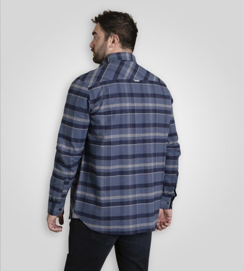 D555 Shrewsbury Long Sleeve with Chest Pocket Blue/Navy Check TALL SIZES - MUŠKA ODJEĆA MT-6XLT - Odjeća za Visoke Muškarce