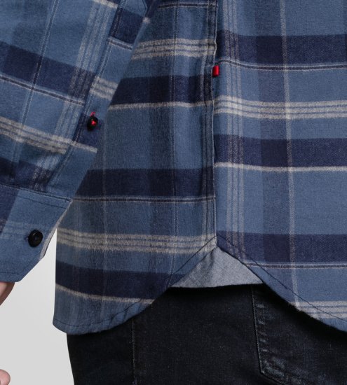 D555 Shrewsbury Long Sleeve with Chest Pocket Blue/Navy Check TALL SIZES - MUŠKA ODJEĆA MT-6XLT - Odjeća za Visoke Muškarce