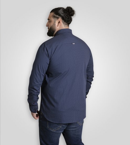 D555 Middlesbrough Long Sleeve AOP Micro Blue Shirt Navy TALL SIZE - Košulje - Muške Košulje Veliki Brojevi