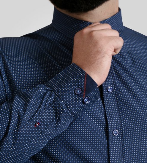 D555 Middlesbrough Long Sleeve AOP Micro Blue Shirt Navy - Košulje - Muške Košulje Veliki Brojevi