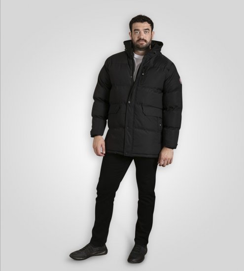 D555 Wolverhampton Quilted Padded Jacket with Hood Black - Jakne - Muške Jakne Veliki Brojevi