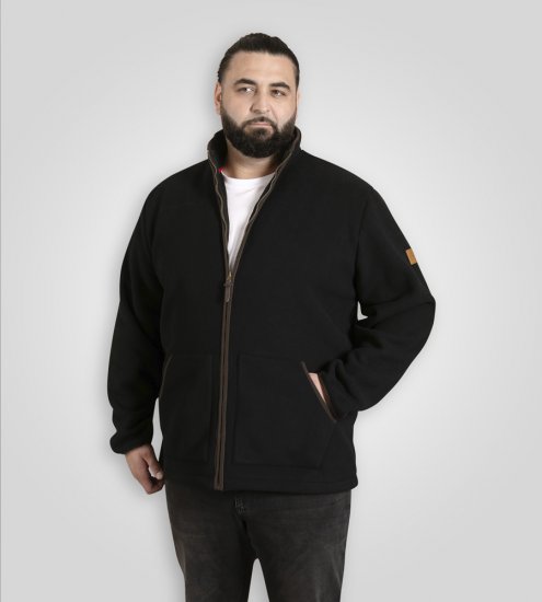 D555 Louth Micro Fleece Jacket with Sherpa Lining Black - Jakne - Muške Jakne Veliki Brojevi