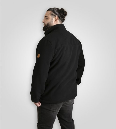 D555 Louth Micro Fleece Jacket with Sherpa Lining Black - Jakne - Muške Jakne Veliki Brojevi