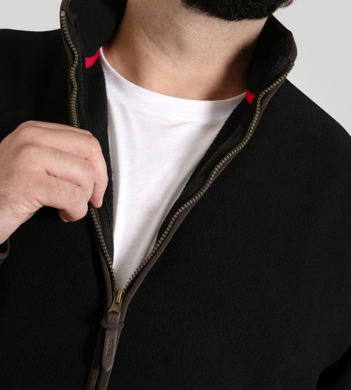 D555 Louth Micro Fleece Jacket with Sherpa Lining Black - Jakne - Muške Jakne Veliki Brojevi