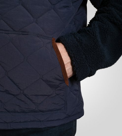 D555 Northampton Hybrid Sherpa Quilted Micro Fleece Jacket Navy - Jakne - Muške Jakne Veliki Brojevi