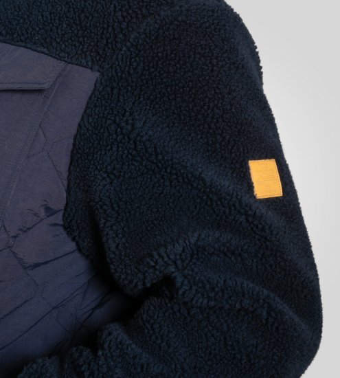 D555 Northampton Hybrid Sherpa Quilted Micro Fleece Jacket Navy - Jakne - Muške Jakne Veliki Brojevi