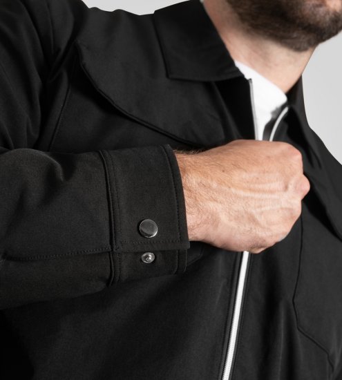 D555 Wimbledon Couture Stretch Jacket with Zipper Black - Jakne - Muške Jakne Veliki Brojevi