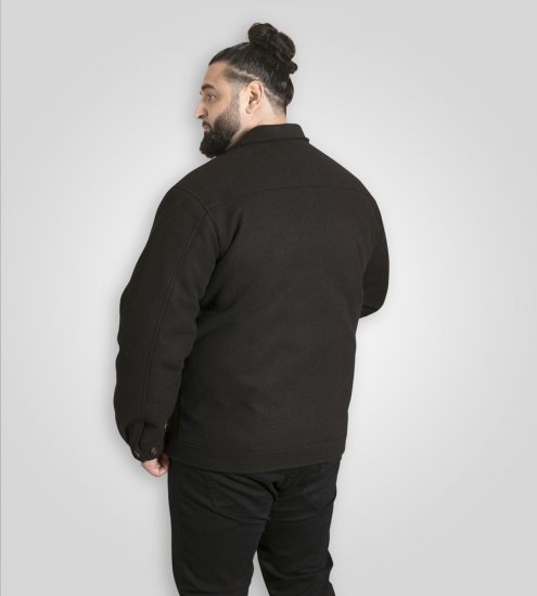 D555 Epsom Harrington Jacket with Zip Through Collared Melton Black - Jakne - Muške Jakne Veliki Brojevi