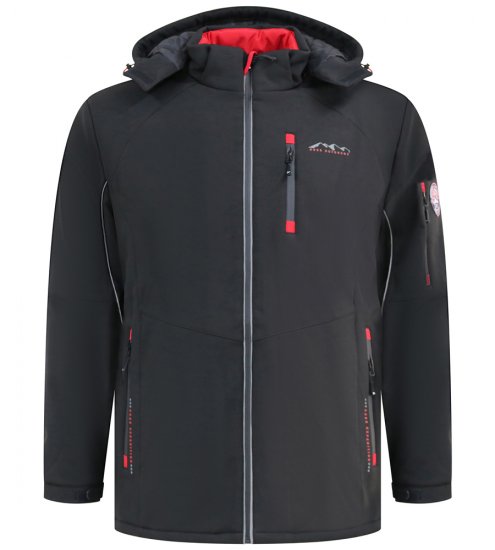 D555 Fretwell Padded Softshell Jacket with Detachable Hood Black - Jakne - Muške Jakne Veliki Brojevi