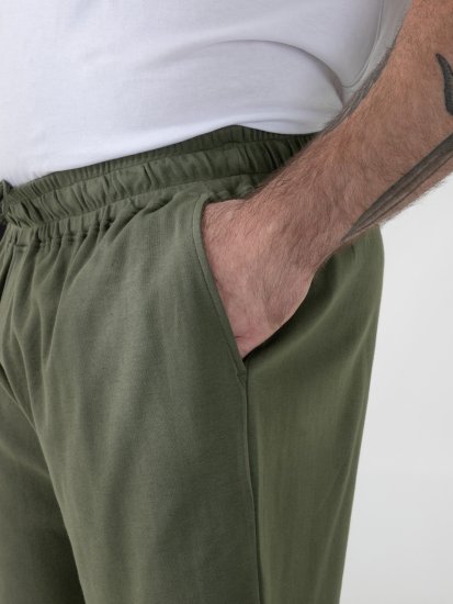 D555 Mitchell 1 Stretch Kratke Hlače s Elastičnim Strukom Khaki - Sportske hlače & kratke - Muške Trenirke Veliki Brojevi