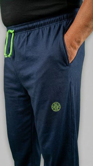 20 Nodi Libeccio Long Leg Sports Pants in Combed Cotton Jersey Navy - Sportske hlače & kratke - Muške Trenirke Veliki Brojevi