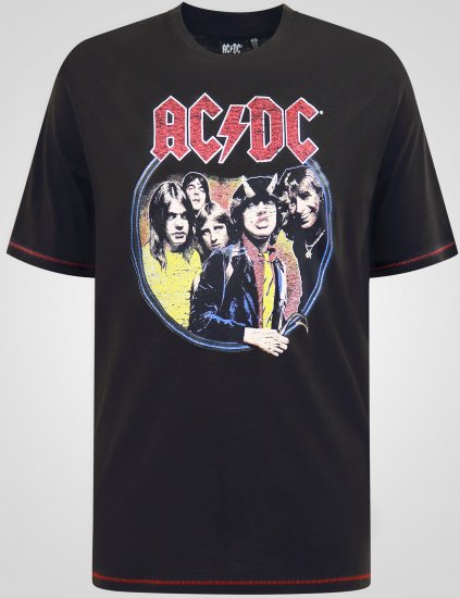 D555 Hugh Official ACDC Highway To Hell Majica s Otiskom Crna - Majice Kratkih Rukava - Muške Majice Kratkih Rukava Veliki Brojevi 