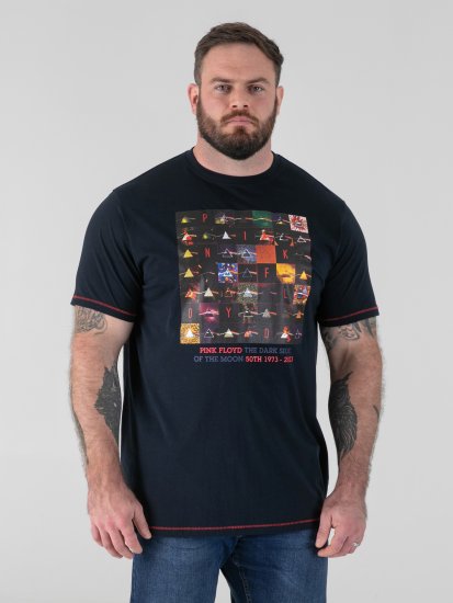 D555 Otto Official Pink Floyd 50th Anniversary Majica s Otiskom Tamnoplava - Majice Kratkih Rukava - Muške Majice Kratkih Rukava Veliki Brojevi 