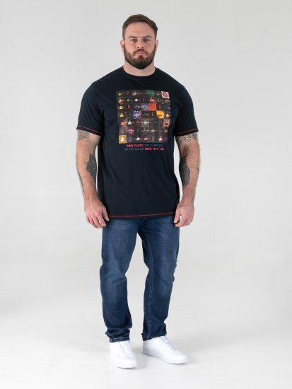 D555 Otto Official Pink Floyd 50th Anniversary Majica s Otiskom Tamnoplava - Majice Kratkih Rukava - Muške Majice Kratkih Rukava Veliki Brojevi 