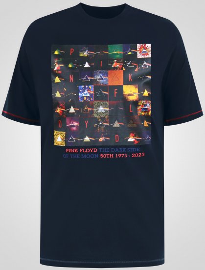 D555 Otto Official Pink Floyd 50th Anniversary Majica s Otiskom Tamnoplava - Majice Kratkih Rukava - Muške Majice Kratkih Rukava Veliki Brojevi 