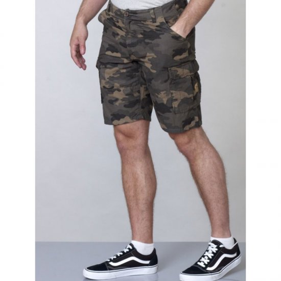 D555 Marty Camo Shorts Green - Kratke hlače - Muške Kratke Hlače Veliki Brojevi 