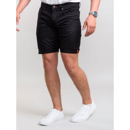 D555 Gilbert Stretch Shorts Black - Kratke hlače - Muške Kratke Hlače Veliki Brojevi 