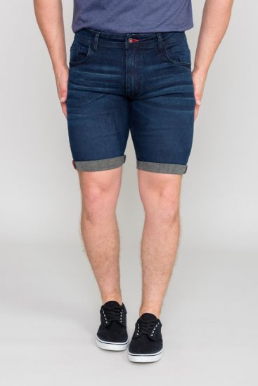 D555 BRENTWOOD Dark Blue Denim Shorts - Kratke hlače - Muške Kratke Hlače Veliki Brojevi 