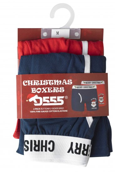 D555 Claus Christmas Boxers 2-pack - Donje rublje & kupaće hlače - muške donje rublje veliki brojevi