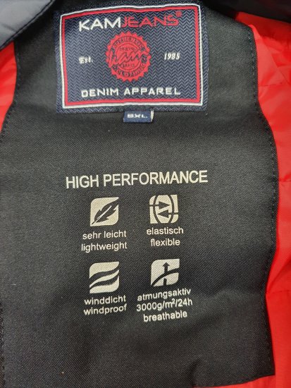 Kam Jeans KV107 Performance Jacket Navy - Jakne - Muške Jakne Veliki Brojevi
