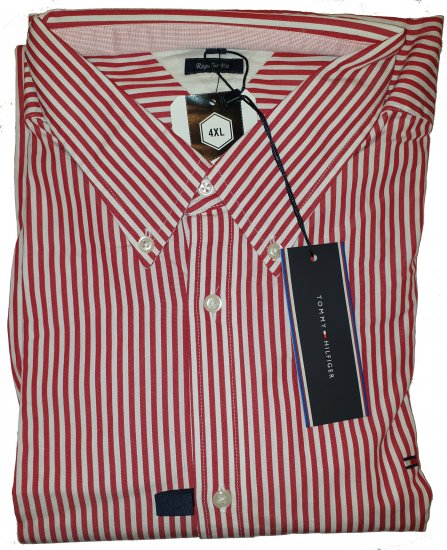 Tommy Hilfiger North Stripe Long Sleeve Shirt Red - Motleyjeva luda travanjska rasprodaja - 