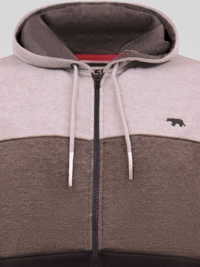 D555 Fitzgerald Zip Through Hoody With Cut & Sew Panels Crna - Puloveri & dukserice - Muške Puloveri & dukserice veliki brojevi