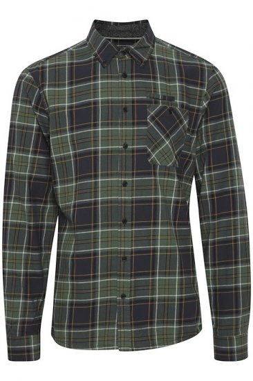 Blend Checked Long Sleeve Shirt Green - Košulje - Muške Košulje Veliki Brojevi