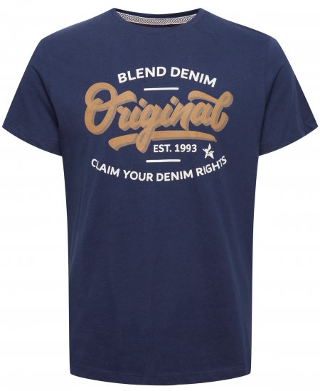 Blend 4568 T-Shirt Dress Blues - Majice Kratkih Rukava - Muške Majice Kratkih Rukava Veliki Brojevi 