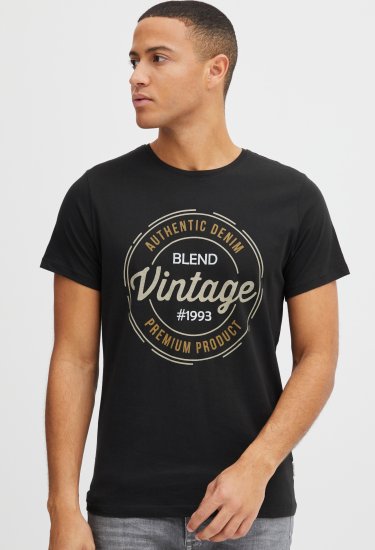 Blend 8411 T-Shirt Black - Majice Kratkih Rukava - Muške Majice Kratkih Rukava Veliki Brojevi 