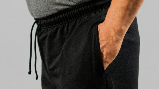 20 Nodi Grecale Stretch Fleece Cotton Sports Pants with Enzyme and Soft Touch Treatment Black - Sportske hlače & kratke - Muške Trenirke Veliki Brojevi