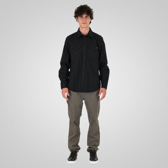 Double Outfitters GS-5126 Košulja s drukerima Crna - Košulje - Muške Košulje Veliki Brojevi