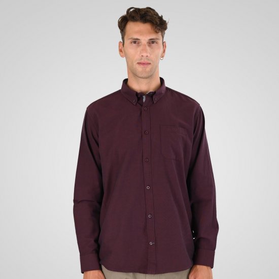 Double Outfitters GS-5225 Oxford košulja Bordo - Košulje - Muške Košulje Veliki Brojevi