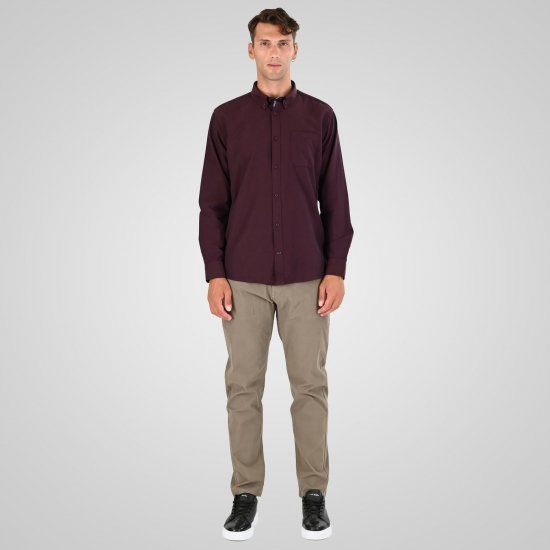 Double Outfitters GS-5225 Oxford košulja Bordo - Košulje - Muške Košulje Veliki Brojevi