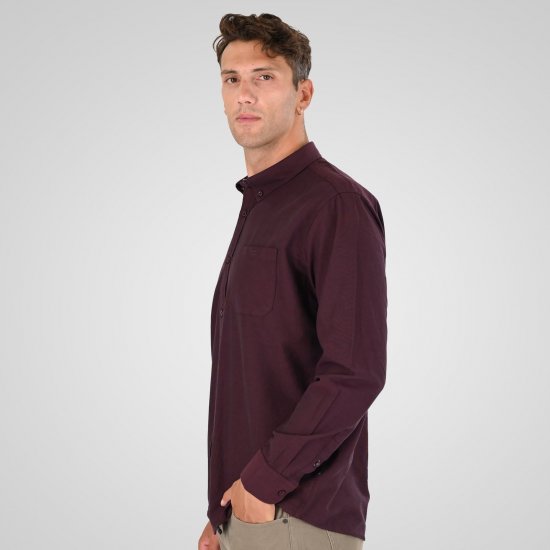 Double Outfitters GS-5225 Oxford košulja Bordo - Košulje - Muške Košulje Veliki Brojevi