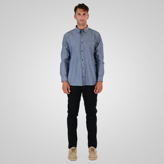 Double Outfitters GS-5225 Oxford košulja Svijetloplava - Košulje - Muške Košulje Veliki Brojevi