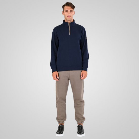 Double Outfitters MTOP-1163 Dukserica s kratkim patentnim zatvaračem Tamnoplava - Puloveri & dukserice - Muške Puloveri & dukserice veliki brojevi