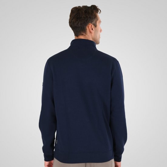 Double Outfitters MTOP-1163 Dukserica s kratkim patentnim zatvaračem Tamnoplava - Puloveri & dukserice - Muške Puloveri & dukserice veliki brojevi