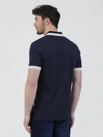 Mish Mash Belgrade Zip Through Polo Navy - Polo majice - Muške Polo Majice Veliki Brojevi