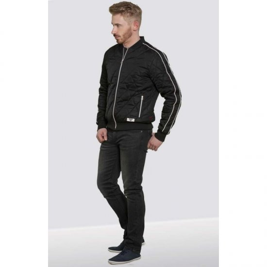 D555 Skipton Quilted Bomber Jacket Black - Jakne - Muške Jakne Veliki Brojevi