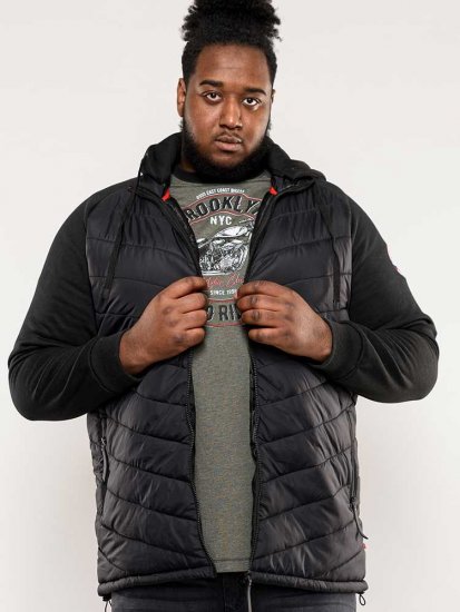 D555 Thorpe Hooded Quilted Jacket With Fleece Sleeves And Removable Fleece Hood - Jakne - Muške Jakne Veliki Brojevi