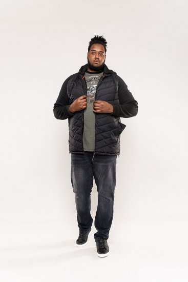 D555 Thorpe Hooded Quilted Jacket With Fleece Sleeves And Removable Fleece Hood - Jakne - Muške Jakne Veliki Brojevi